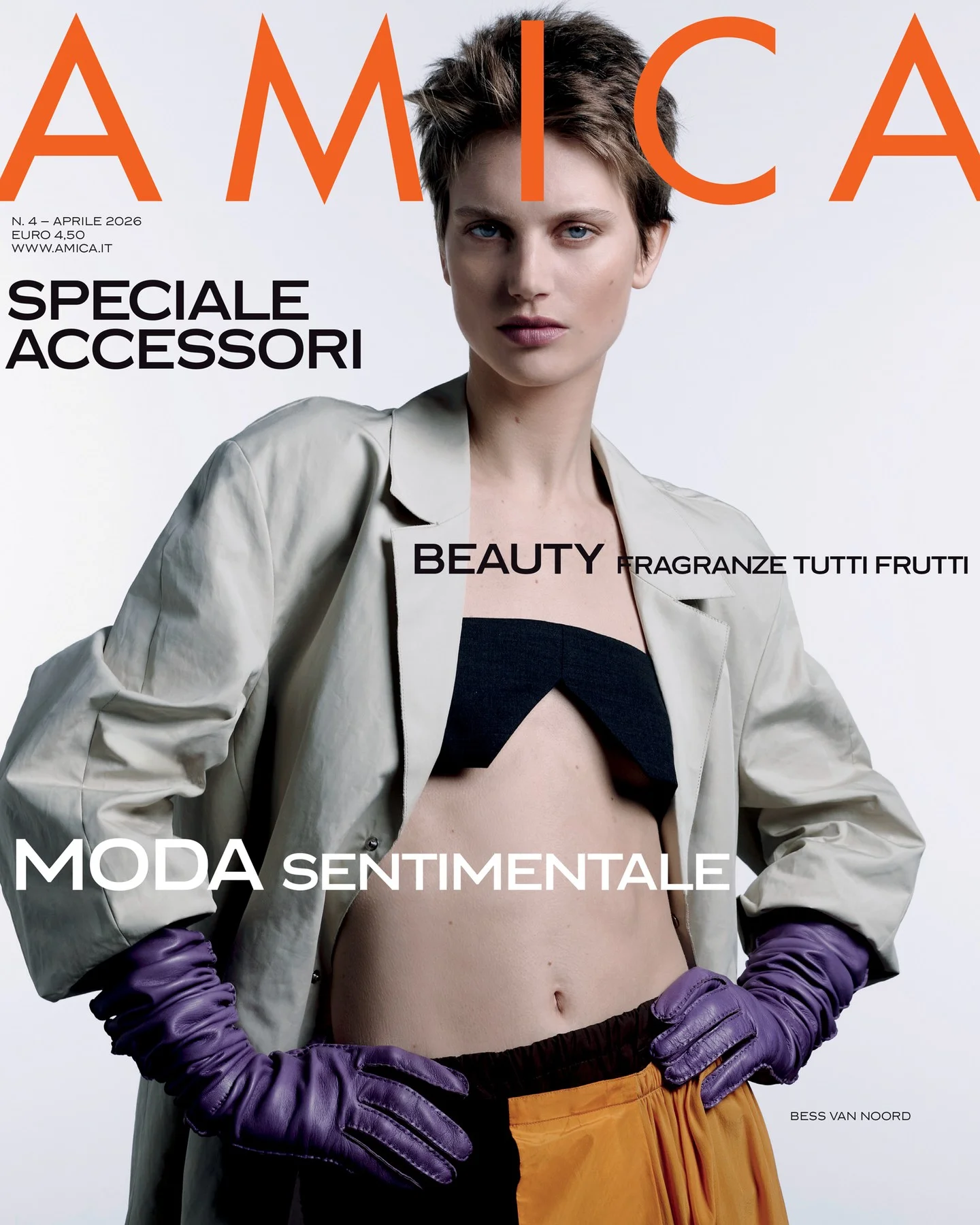 Photo shared by AMICA on March 25, 2026 tagging @lalu_simonetto. May be an image of one or more people, makeup, magazine and text that says 'AMICA A AM IC CA AFRILE N.4-AFRILE2026 2026 WWW.AMICAIT WWW SPECIALE ACCESSORI BEAUTY RAGRANZE BEAUTYFRAGRANZETUTIFRUT TUTTI FRUTTI MODA MODASENTIMENTALE SENTIMENTALE 8 BESS VANNOORD BESSVANNOORD VAN OORD'.
